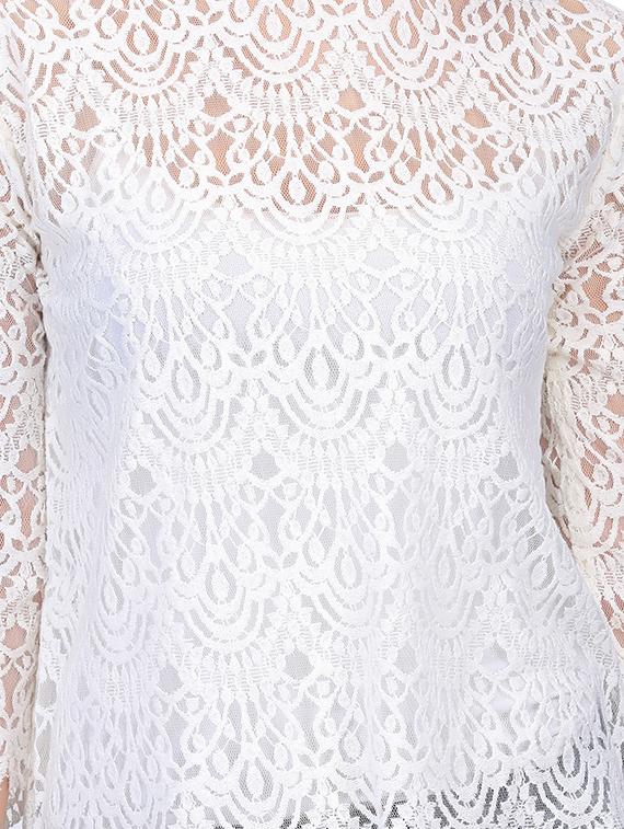 women's lace round neck top - 15951420 - Standard Image - 3