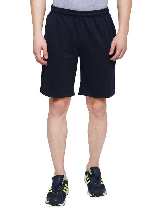 navy blue solid shorts - 15958224 - Very Small Image - 1