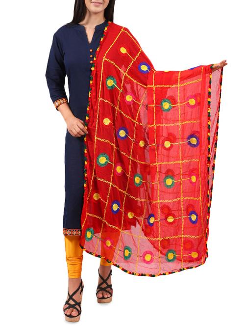 phulkari embroidery dupatta - 15960459 - Very Small Image - 1