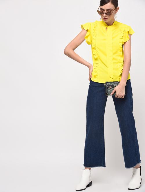 women's straight tie-up neck top - 15965299 - Very Small Image - 1