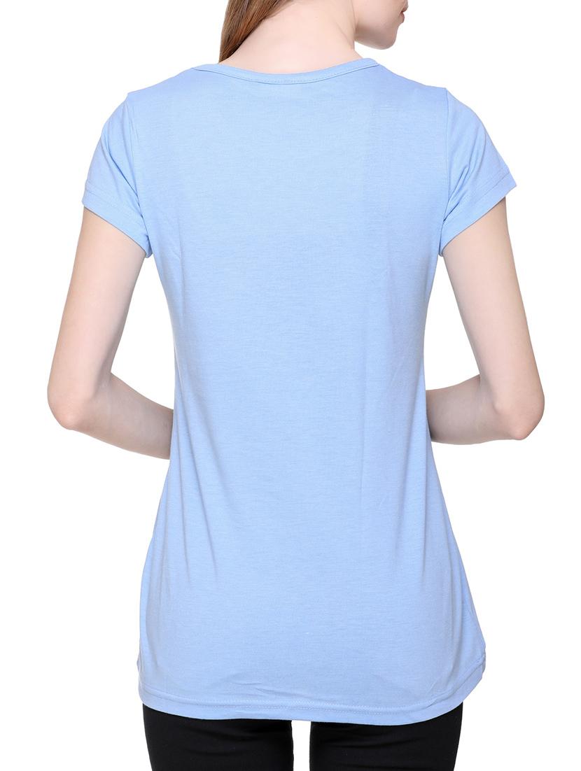 women's front print round neck t-shirt - 15996487 - Standard Image - 2