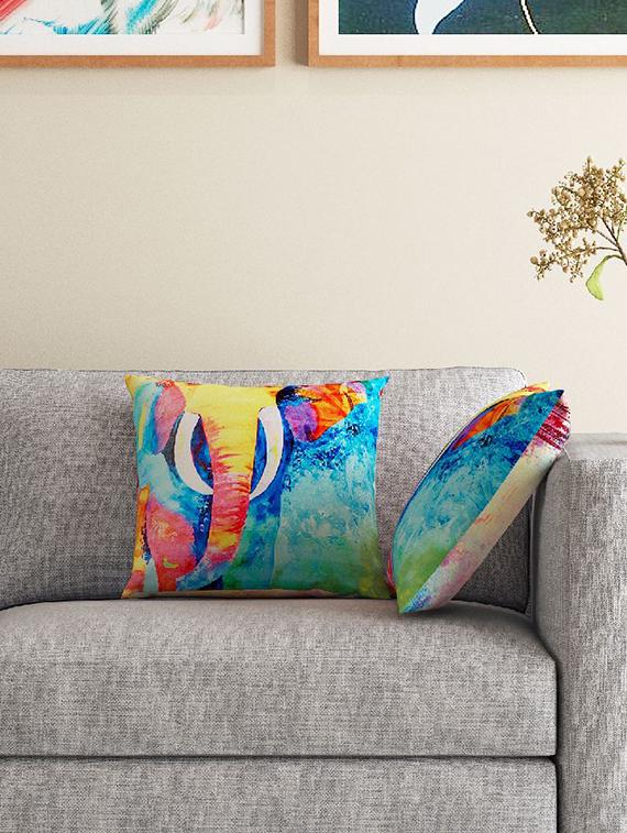 set of 2 16" x 16" square cushion covers