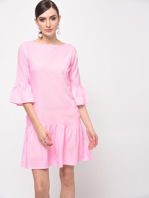 women's fit & flare solid dress - 16059499 - Very Small Image - 1