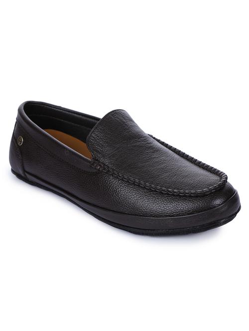 black leatherette slip on loafers - 16096728 - Very Small Image - 1
