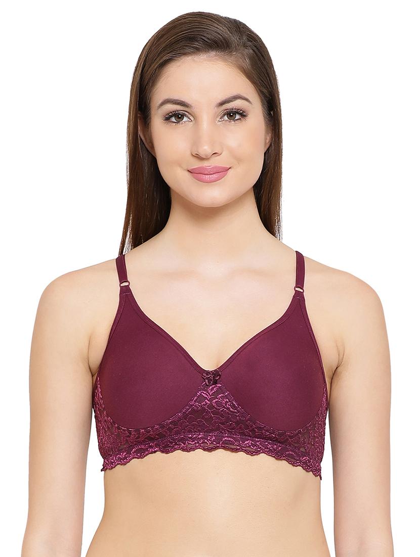 lightly padded lace detail bra