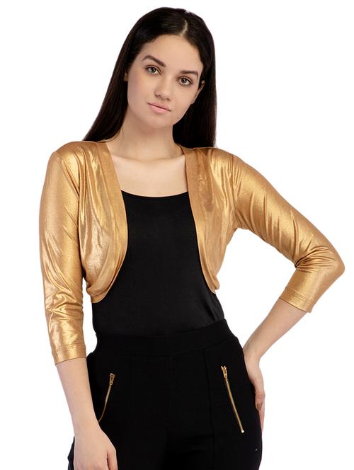 metallic solid shrug - 16129604 - Standard Image - 0