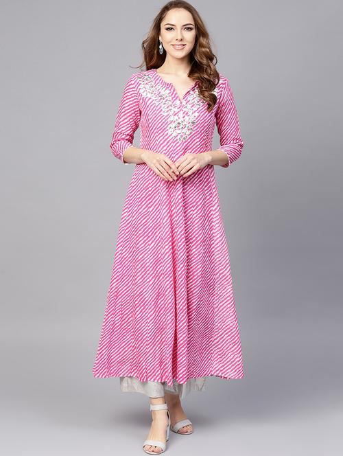 lehariya anarkali with gota patti work - 16157628 - Very Small Image - 1