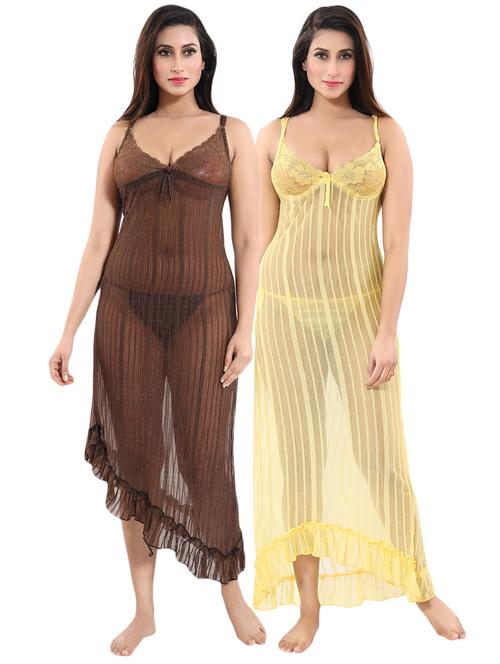 set of 2 lace detail nighties - 16177606 - Very Small Image - 1