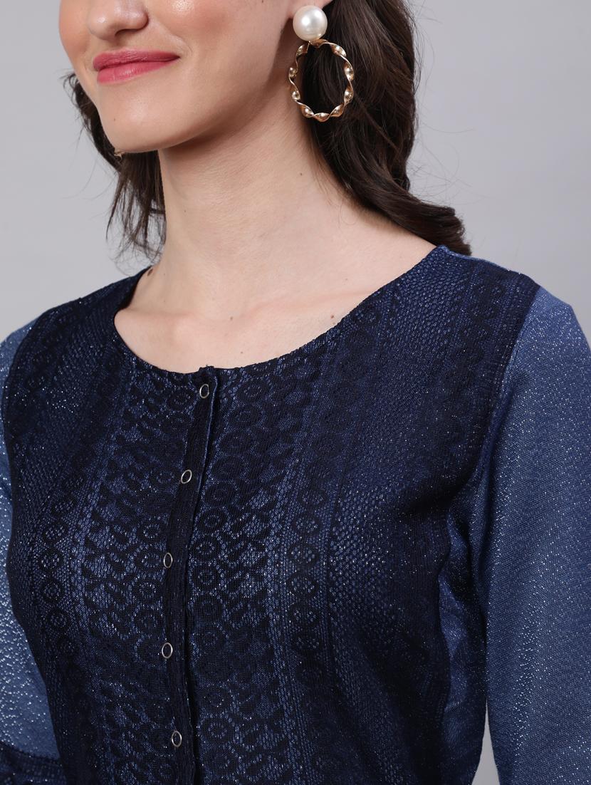 front slit lace detail tunic - 16193039 - Standard Image - 5