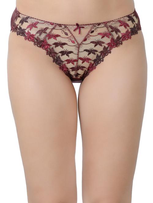 bow patch embroidered mesh panty - 16227536 - Very Small Image - 1