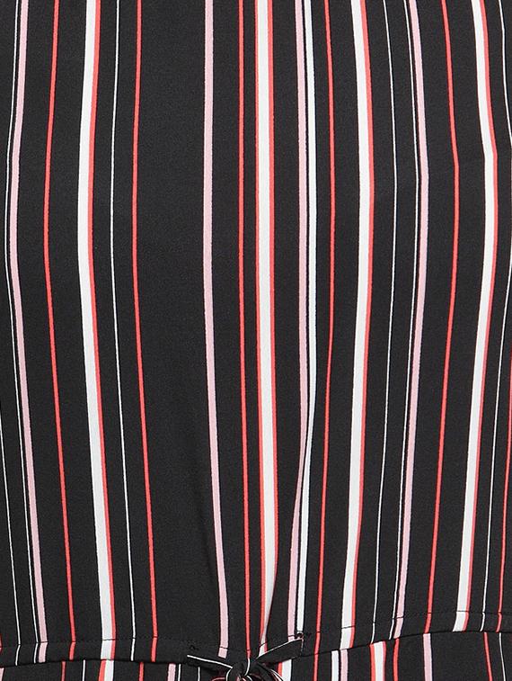 tassel tie pocket detail striped romper - 16270208 - Standard Image - 3