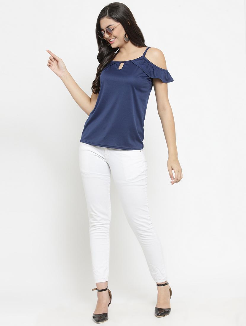 women's straight key hole neck top - 16270238 - Standard Image - 3