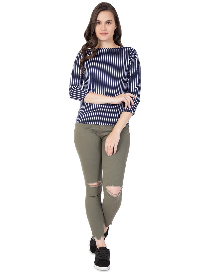 women's straight boat neck top - 16278775 - Zoom Image - 2