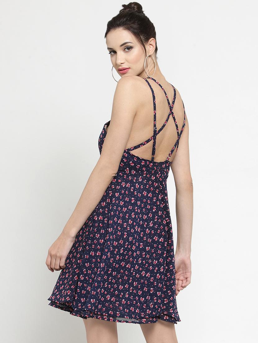 women's fit & flare floral dress - 16287113 - Standard Image - 2