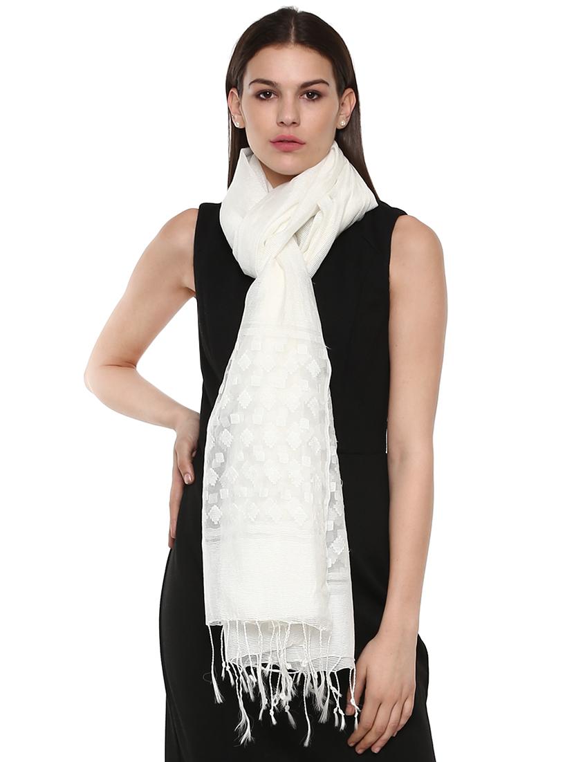 white viscose stole - 16342305 -  Standard Image - 1