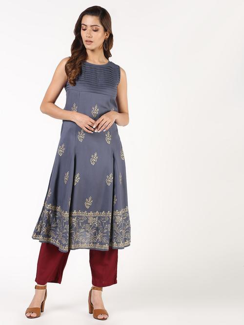 women's flared kurta - 16343582 - Standard Image - 0