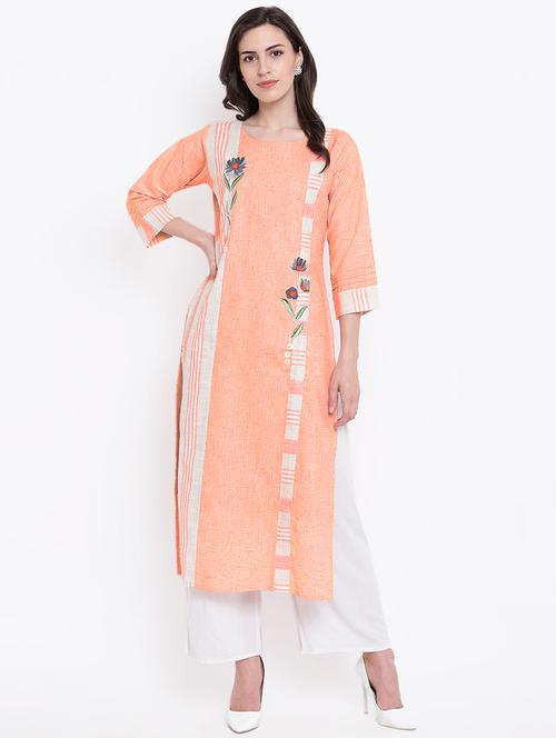 embroidered straight kurta - 16357744 - Very Small Image - 1