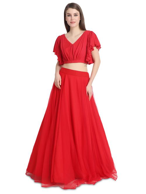 ruffle a-line lehenga - 16358802 - Very Small Image - 1