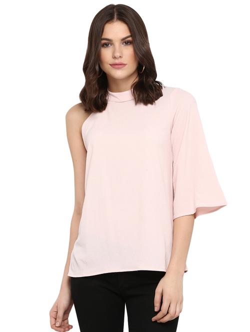 single shoulder bell sleeved top - 16389109 - Very Small Image - 1