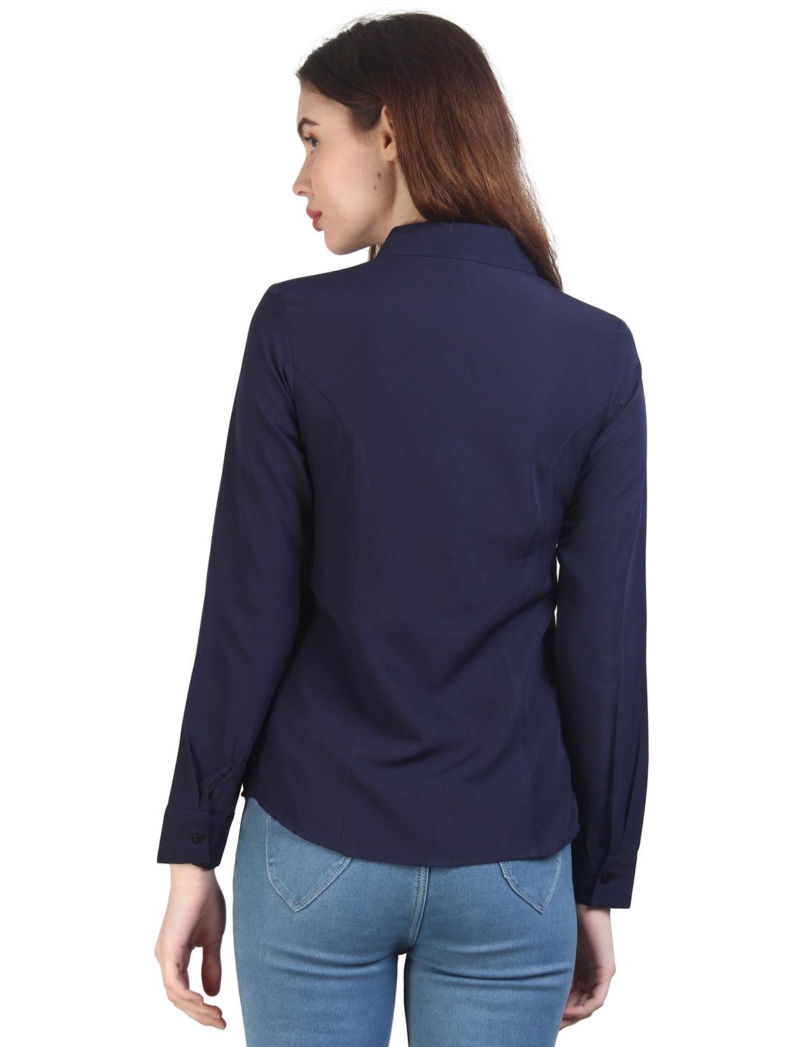 dark blue solid regular shirt - 16397074 - Standard Image - 3