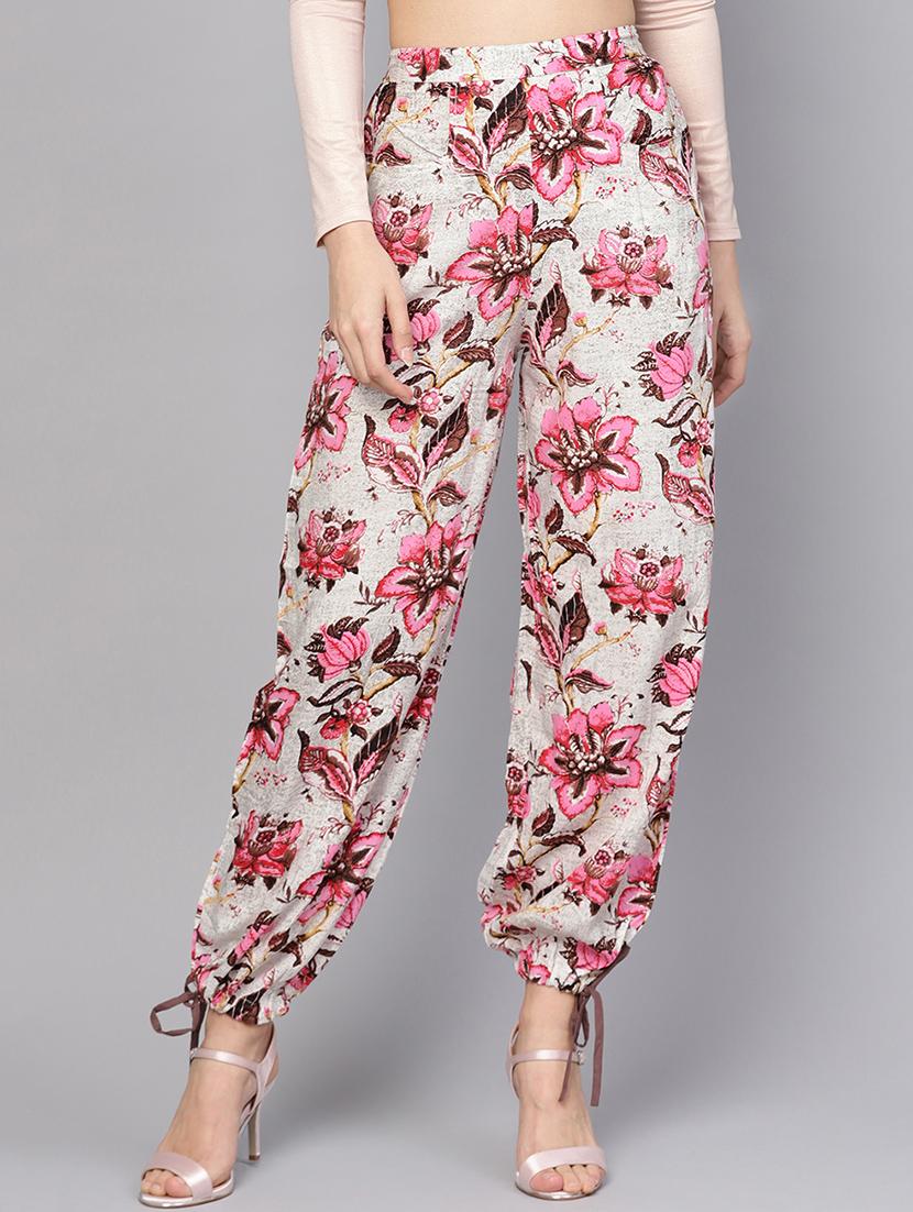 tie knot hem floral joggers  - 16399440 -  Zoom Image - 0