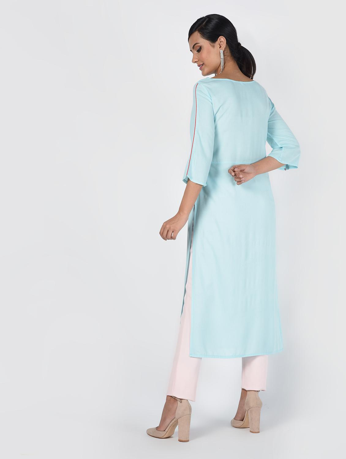 women's straight kurta - 16466307 - Standard Image - 3