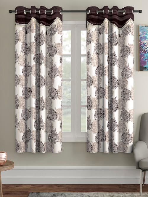 fancy polyester printed pack of 2 window curtains - 16489830 - Very Small Image - 1