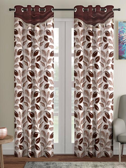fancy polyester pack of 2 long door curtains - 16489859 - Standard Image - 0