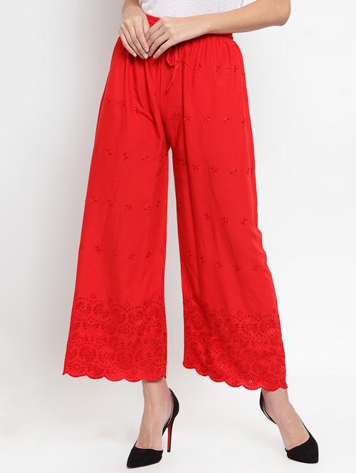 drawstring waist embroidered palazzo  - 16490560 - Very Small Image - 1