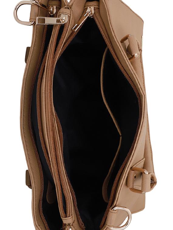 beige leatherette (pu) handbag - 16491807 - Standard Image - 2