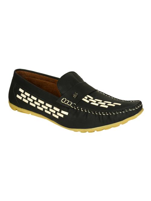 shoes kingdom black leatherette slip on loafers - 16513486 - Very Small Image - 1