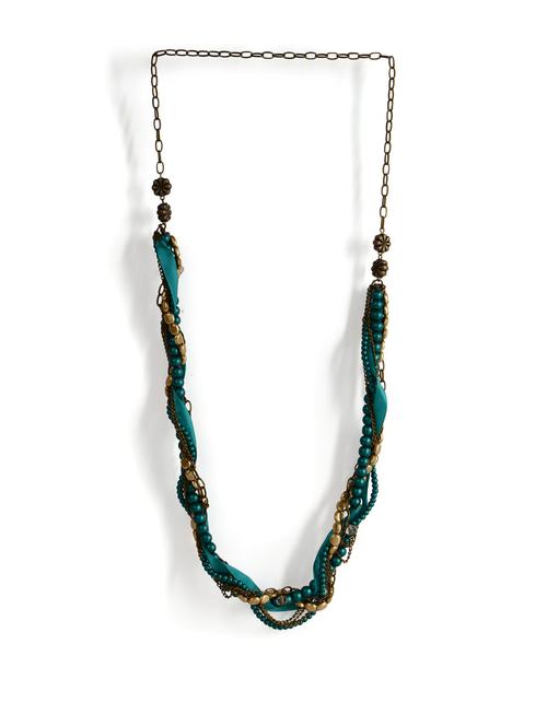 gold and green twisted necklace - 16523 - Very Small Image - 1