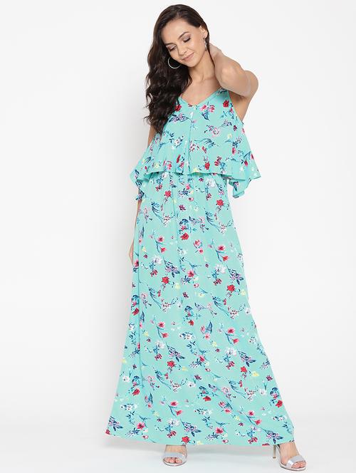 ruffle detail floral maxi dress - 16524153 - Very Small Image - 1