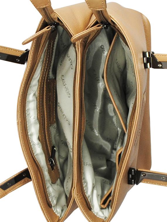 beige leather handbag - 16526424 - Standard Image - 2