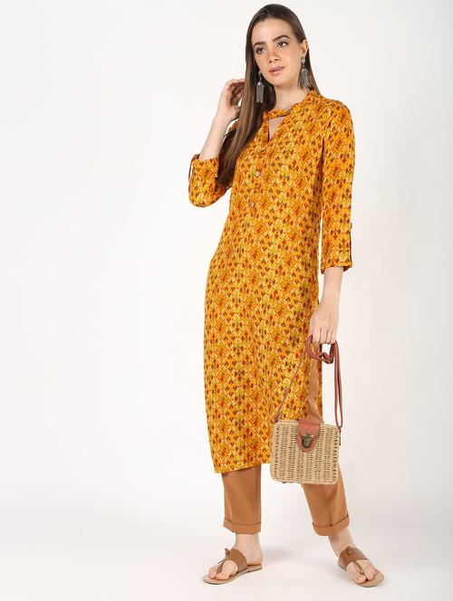 printed straight kurta - 16529635 - Very Small Image - 1