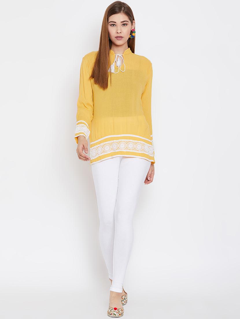 white solid ankle length legging - 16548446 - Standard Image - 3