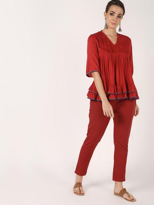 women solid mid rise tapered pant - 16560029 - Standard Image - 0