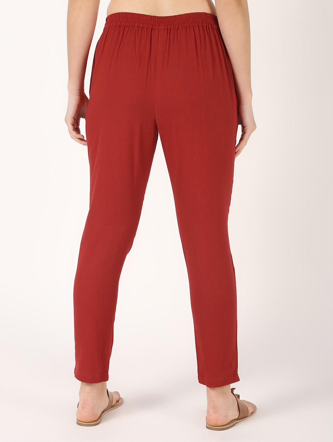women solid mid rise tapered pant - 16560029 - Standard Image - 3