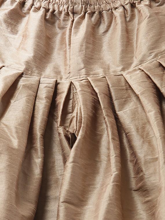 khakhi pure silk dhoti kurta set - 16567381 - Zoom Image - 4
