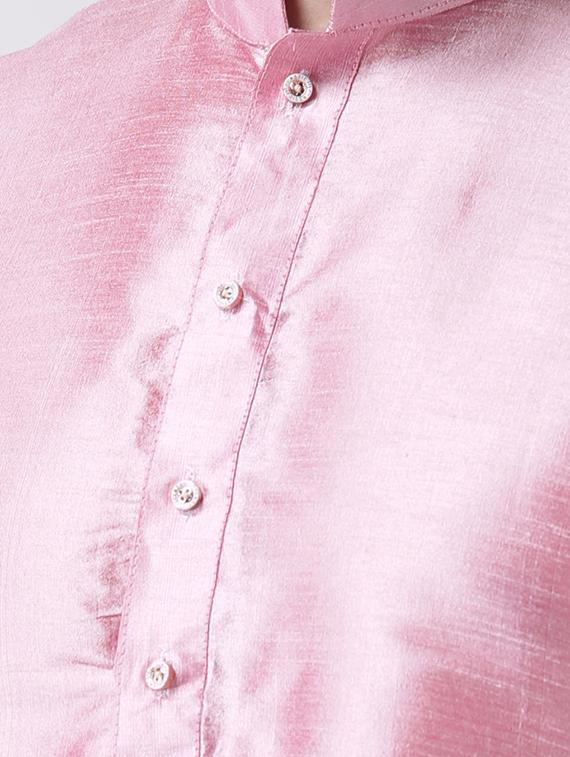 pink solid dhoti kurta set - 16567392 - Standard Image - 3