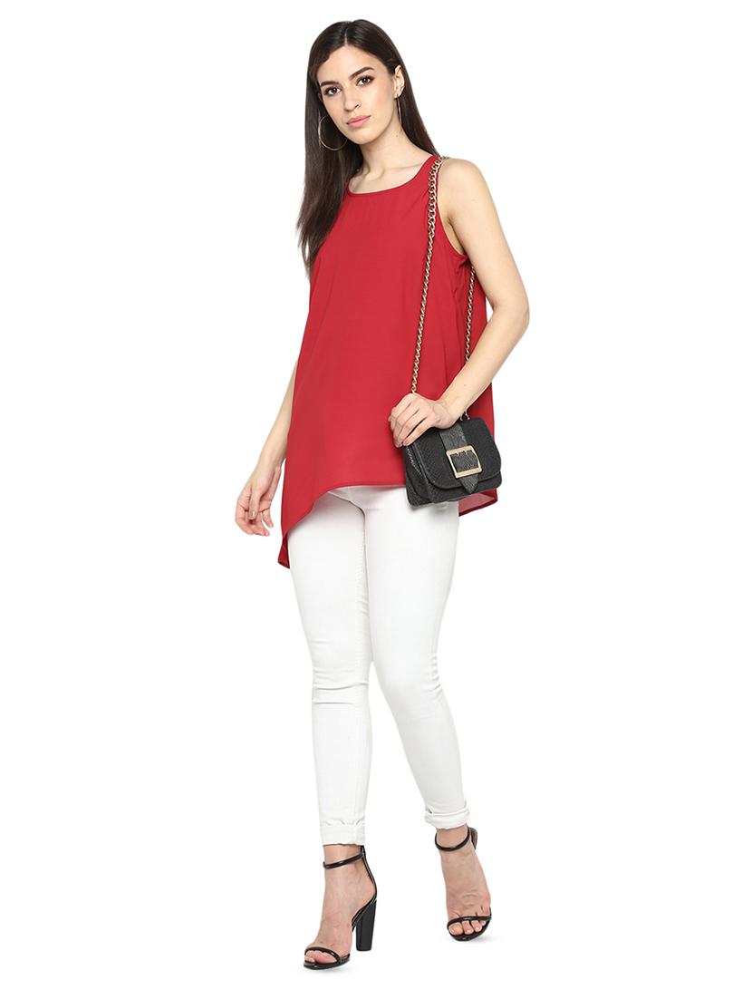 women's asymmetric round neck top - 16585338 - Standard Image - 3