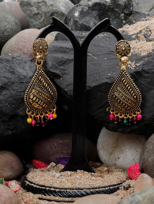 multi colored metal drop earring - 16585762 - Very Small Image - 1