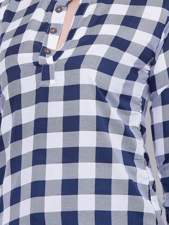 women's straight mandarin neck top - 16649556 - Standard Image - 4