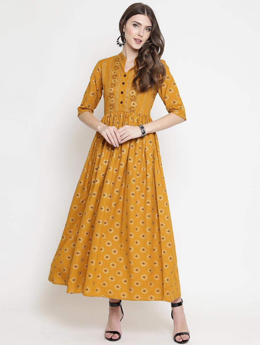 floral print flared ethnic dress - 16659219 -  Standard Image - 1