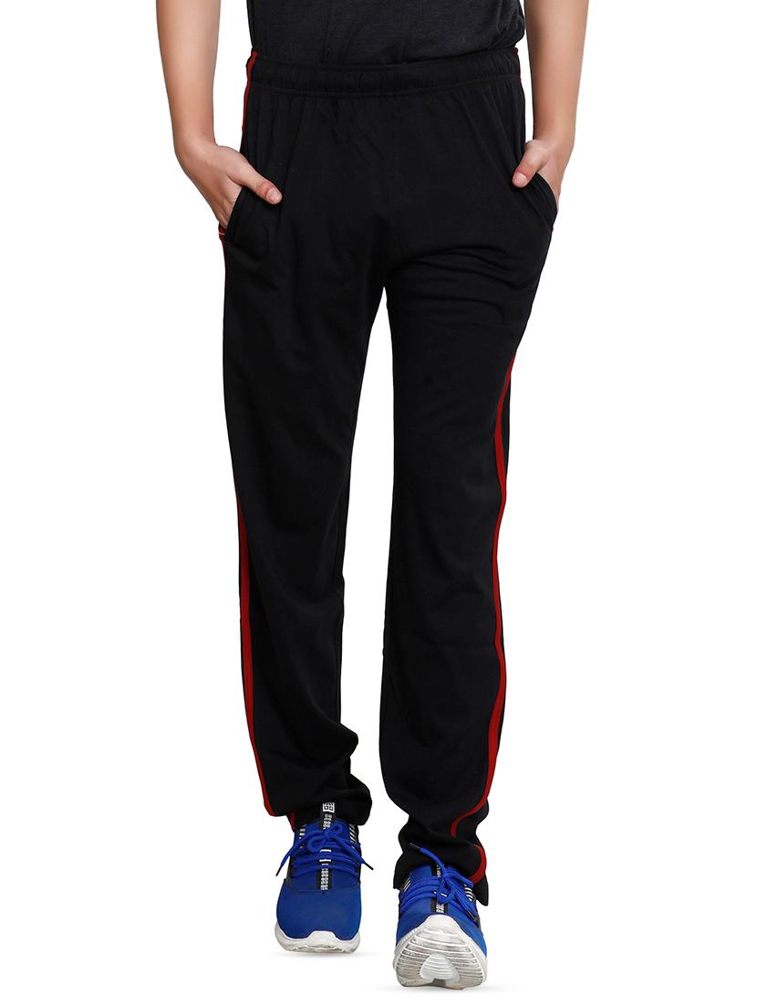 black side striped track pant