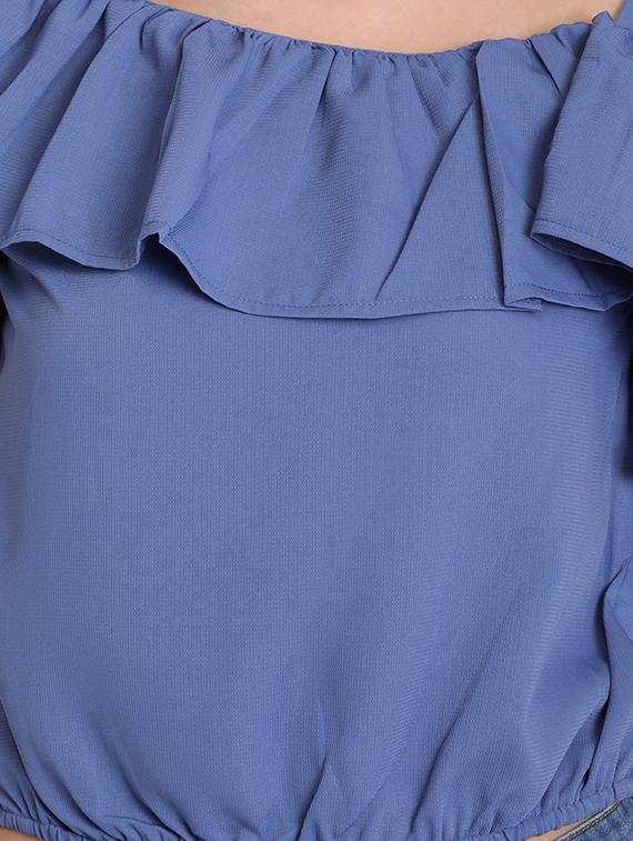 women's crop asymmetric neck top - 16675213 - Zoom Image - 4