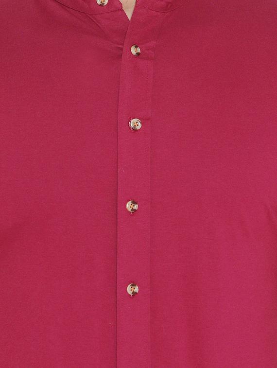 mens pink slim fit solid casual shirt - 16682711 - Zoom Image - 4
