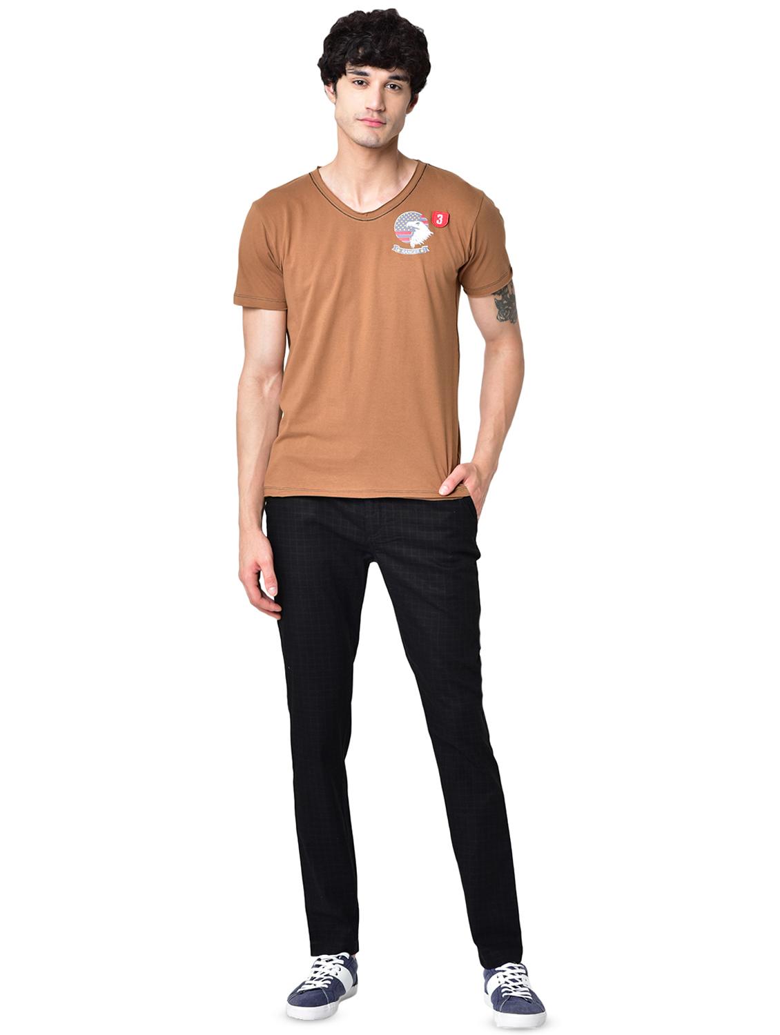 brown organic cotton chest print t-shirt - 16699264 - Standard Image - 3