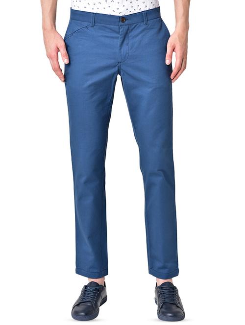 blue solid organic cotton chinos  - 16699274 - Very Small Image - 1