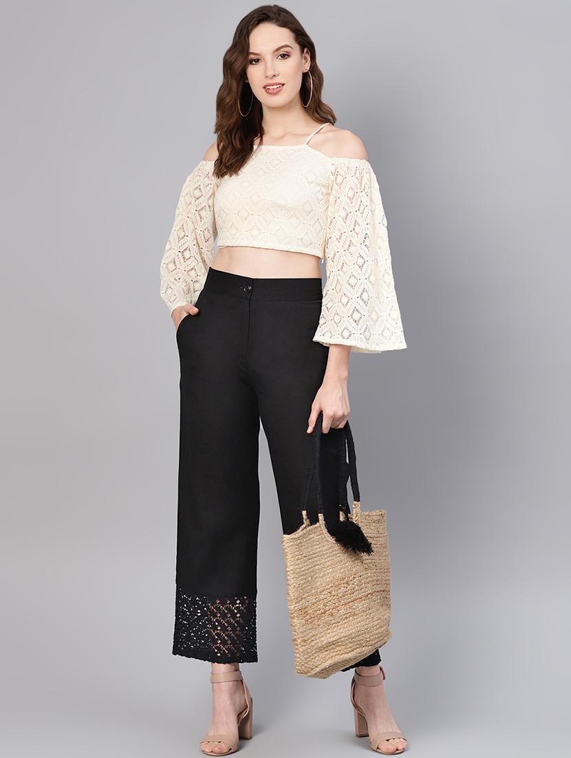 hem detailed cullottes palazzo - 16710652 - Standard Image - 3